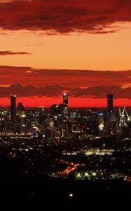 Preview wallpaper buildings, lights, evening, city, sky