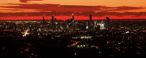 Preview wallpaper buildings, lights, evening, city, sky