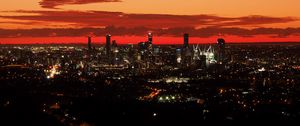 Preview wallpaper buildings, lights, evening, city, sky