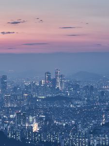 Preview wallpaper buildings, lights, night, city, view