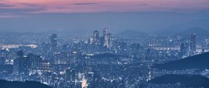 Preview wallpaper buildings, lights, night, city, view