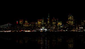 Preview wallpaper buildings, lights, night, city, darkness