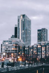 Preview wallpaper buildings, lights, twilight, city