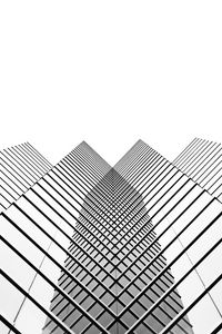 Preview wallpaper buildings, minimalism, bw, mirror