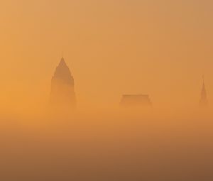 Preview wallpaper buildings, mist, fog, dark