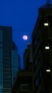 Preview wallpaper buildings, moon, night, dark