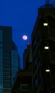 Preview wallpaper buildings, moon, night, dark