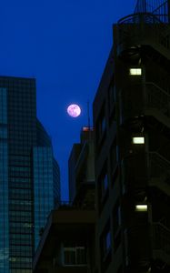 Preview wallpaper buildings, moon, night, dark