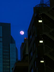 Preview wallpaper buildings, moon, night, dark