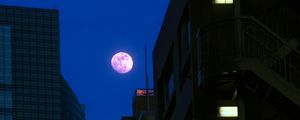 Preview wallpaper buildings, moon, night, dark