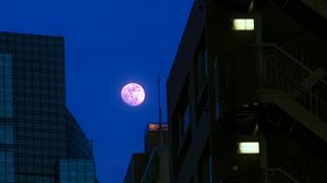 Preview wallpaper buildings, moon, night, dark