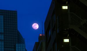 Preview wallpaper buildings, moon, night, dark