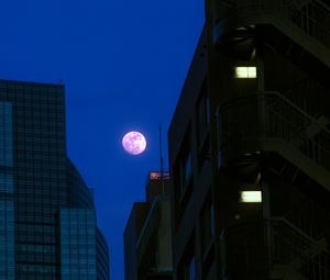 Preview wallpaper buildings, moon, night, dark