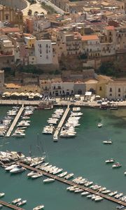Preview wallpaper buildings, pier, boats, yachts, sea
