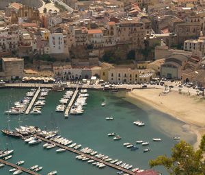 Preview wallpaper buildings, pier, boats, yachts, sea