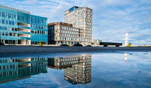 Preview wallpaper buildings, reflection, windows, architecture, sweden