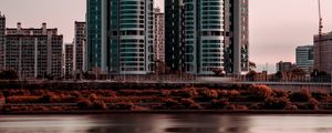 Preview wallpaper buildings, river, city, architecture, modern