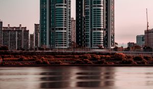 Preview wallpaper buildings, river, city, architecture, modern