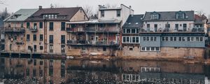 Preview wallpaper buildings, river, reflection