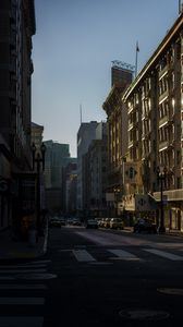 Preview wallpaper buildings, road, cars, city, architecture