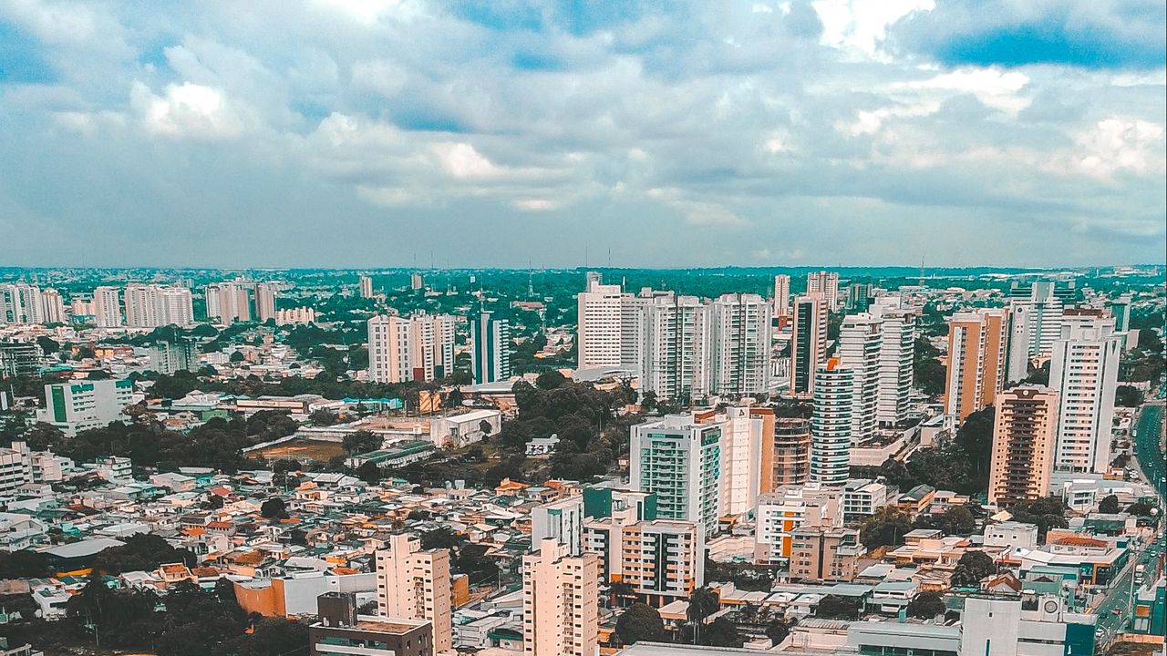 Wallpaper buildings, road, city, architecture, sky
