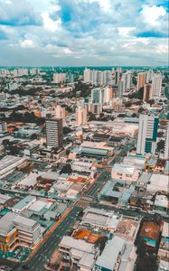 Preview wallpaper buildings, road, city, architecture, sky