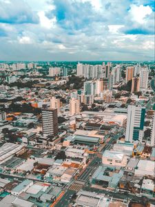 Preview wallpaper buildings, road, city, architecture, sky