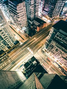 Preview wallpaper buildings, road, height, city