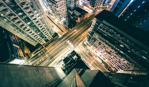 Preview wallpaper buildings, road, height, city