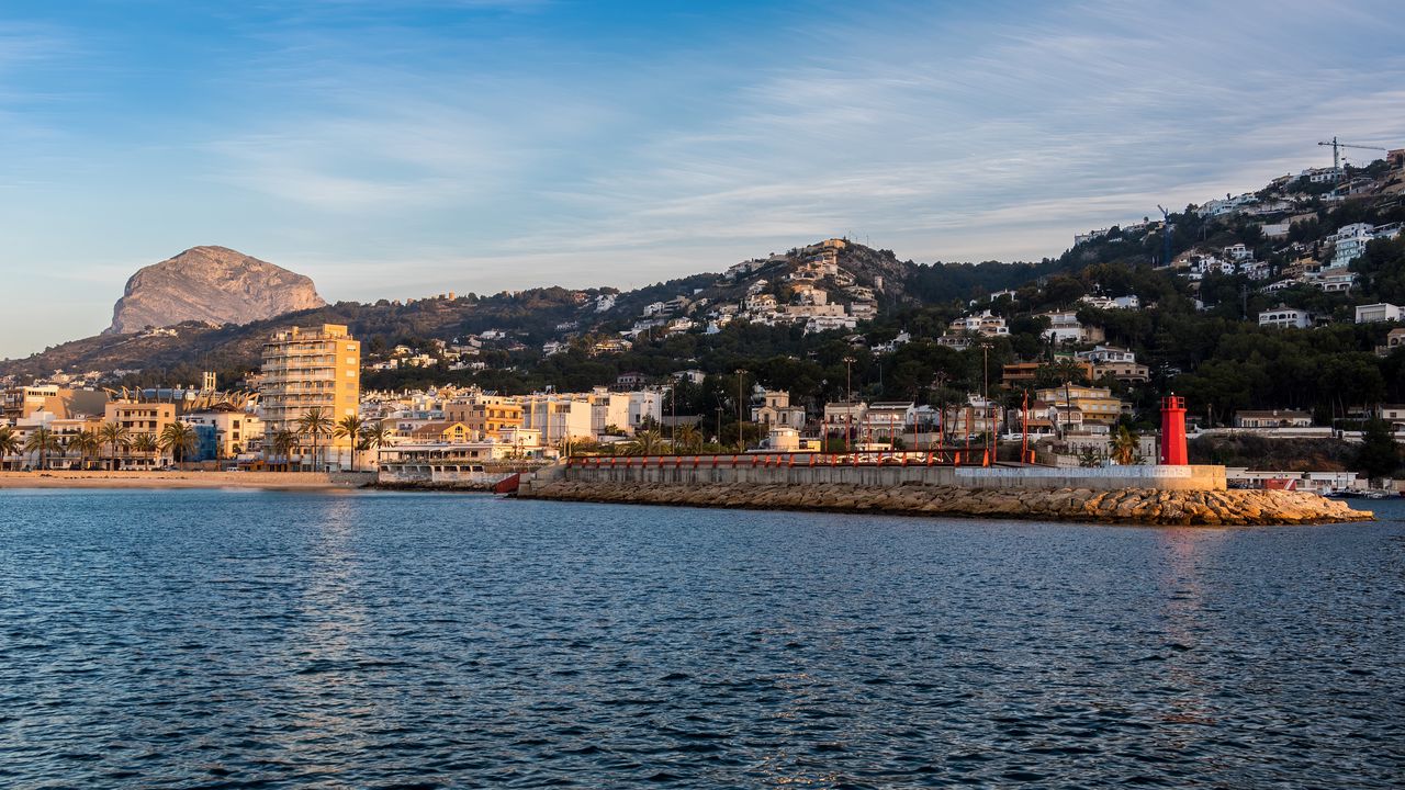 Wallpaper buildings, rock, sea, coast