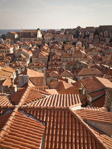 Preview wallpaper buildings, roofs, aerial view, city