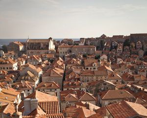 Preview wallpaper buildings, roofs, aerial view, city