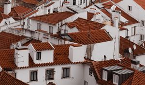 Preview wallpaper buildings, roofs, aerial view, city, architecture