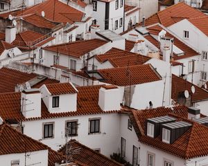 Preview wallpaper buildings, roofs, aerial view, city, architecture