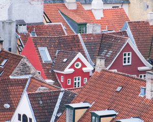 Preview wallpaper buildings, roofs, architecture, old, aerial view