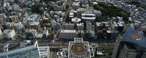 Preview wallpaper buildings, roofs, city, aerial view