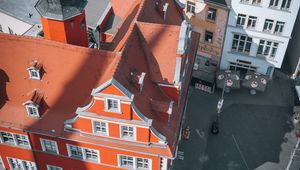 Preview wallpaper buildings, roofs, windows, architecture, aerial view