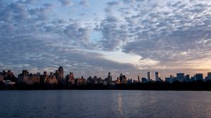 Preview wallpaper buildings, sea, clouds, city