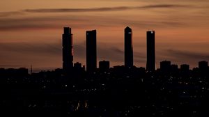 Preview wallpaper buildings, silhouettes, city, dark