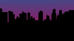 Preview wallpaper buildings, silhouettes, city, vector