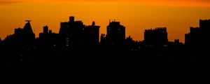 Preview wallpaper buildings, silhouettes, city, evening