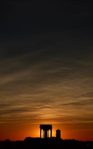 Preview wallpaper buildings, silhouettes, sky, evening, sunset