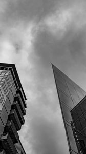 Preview wallpaper buildings, sky, architecture, grey, black and white