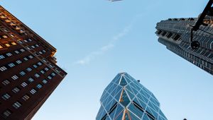 Preview wallpaper buildings, sky, bottom view, architecture, facades
