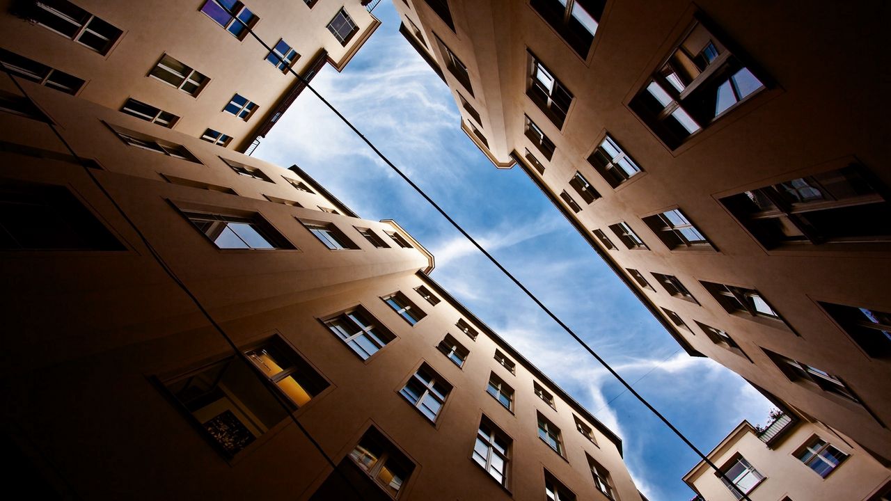 Wallpaper buildings, sky, up, high-rise