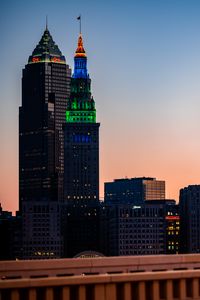 Preview wallpaper buildings, skyscraper, city, evening