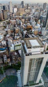 Preview wallpaper buildings, skyscraper, city, roads, aerial view