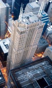 Preview wallpaper buildings, skyscraper, streets, aerial view, city