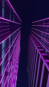 Preview wallpaper buildings, skyscrapers, architecture, backlight, purple