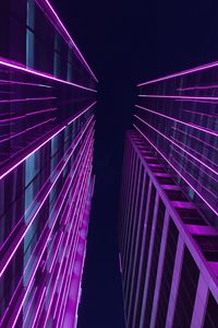 Preview wallpaper buildings, skyscrapers, architecture, backlight, purple